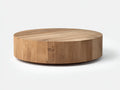 Mesa de centro 95x95x31 cm - roble natural - madera - estilo redondo contemporáneo para salón