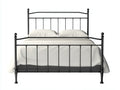 Cama doble de metal para dormitorio 205 x 165 x 125 cm - negro - estilo clásico con barrotes decorativos