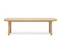Banco exterior de roble claro 180 x 36 x 45 cm - esquinas redondeadas - imagen luminosa - para terraza y patio