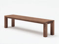Banco exterior de nogal 175 x 36 x 45 cm - veta visible - diseño robusto - para porche y terraza