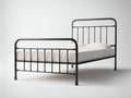 Cama doble de metal para dormitorio 205 x 160 x 105 cm - negro - líneas rectas y estilo minimalista