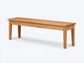 Banco exterior de madera clara 170 x 35 x 45 cm - líneas rectas - estructura sólida - para comedor de jardín