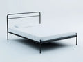 Cama doble de metal para dormitorio 200 x 160 x 90 cm - negro - estructura baja de diseño esencial