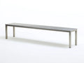 Banco exterior largo 180 x 32 x 45 cm - aluminio gris claro - estilo minimalista - para terraza contemporánea