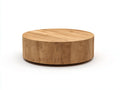 Mesa de centro 90x90x32 cm - roble claro - madera - diseño cilíndrico minimalista para salón