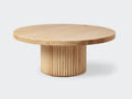 Mesa de centro 88x88x39 cm - madera clara - madera - pedestal texturizado para salón